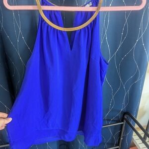 Charlotte Russe Royal Blue Chain-Accent Halter Cami